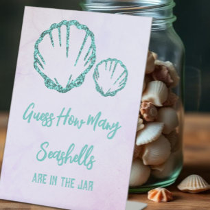 Signe De Table Devinez combien de coquillages Baby Shower