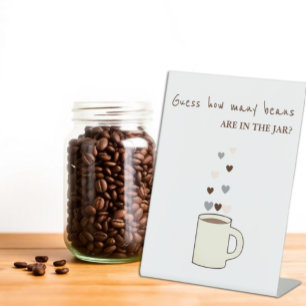 Signe De Table Devinez combien de haricots dans le café pour l'en