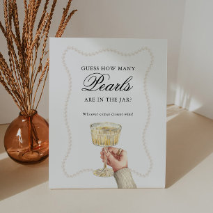 Signe De Table Devinez combien de perles Game Pearls et Prosecco