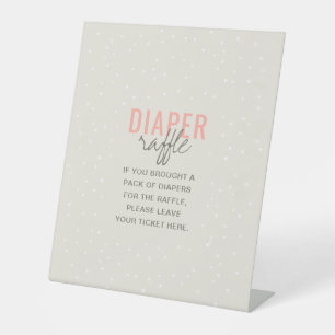 Signe De Table Diaper Raffle Adventure Await Girl Rose Stars
