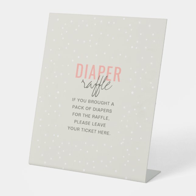 Signe De Table Diaper Raffle Adventure Await Girl Rose Stars (Recto)