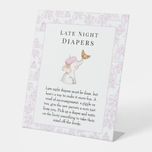 Signe De Table Diapeurs de nuit Baby shower Fille Française