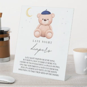 Signe De Table Diapeurs nocturnes Bonjour Bebe Baby shower frança