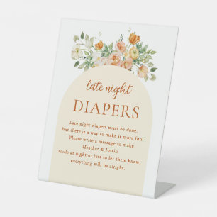 Signe De Table Diapositives de nuit du Baby shower Fleur sauvage