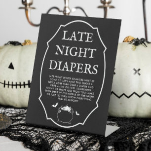 Signe De Table Diapositives nocturnes du Baby shower d'Halloween