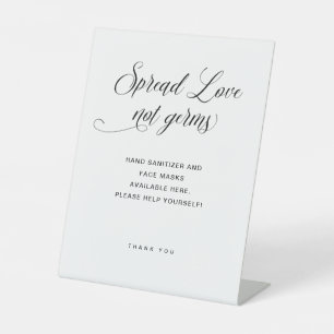 Signe De Table Diffuser l'amour pas les germes   Élégant Mariage 