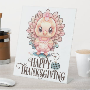 Signe De Table Dinde de Thanksgiving mignonne