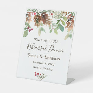 Signe De Table Dîner de répétition Holly Pine hiver