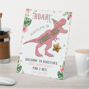 Signe De Table Dinosaure 3rd Birthday Welcome