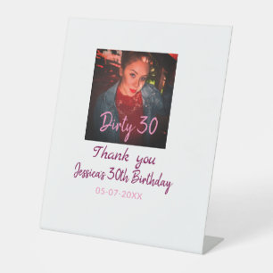 Signe De Table Dirty 30 Anniversaire ajouter nom rose ajouter dat