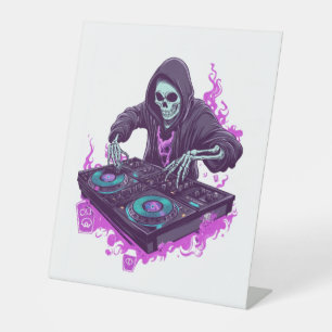 Signe De Table DJ Halloween Skeleton