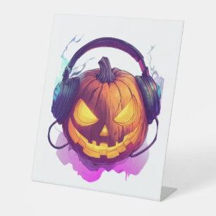 Signe De Table DJ Party citrouille