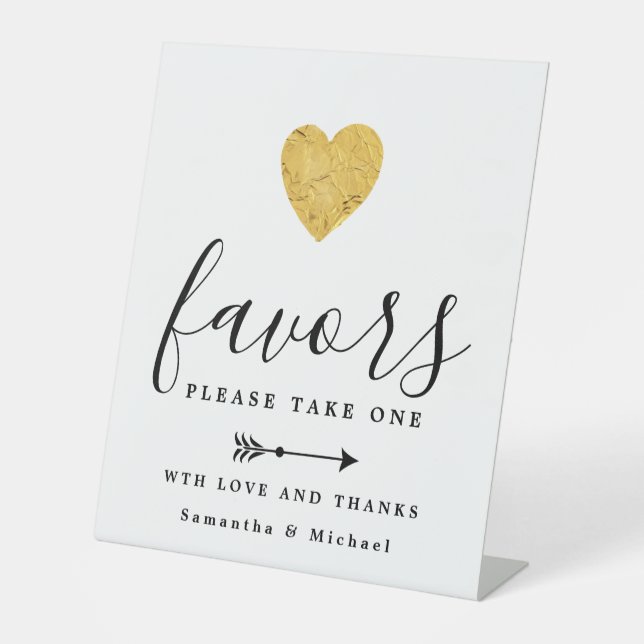 Signe De Table do-it-yourself Prix Abordable Gold Foil Coeur Mari (Recto)