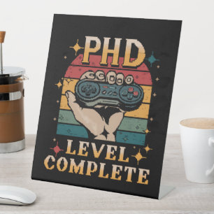 Signe De Table Doctorat Niveau Terminé Doctorat Doctorat Jeu