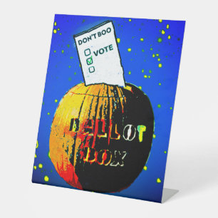 Signe De Table Don't Boo—Vote—Pop Art Citrouille Bulletin de vote