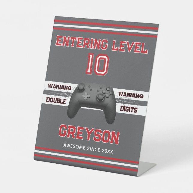 Signe De Table Double digits! Perfect Ten Year old Birthday  (Recto)