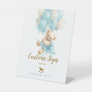 Signe De Table Douce Fête Teddy Bear Bleu Baby Boy