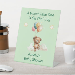 Signe De Table Douce petite chose en route Fête de bébé verte