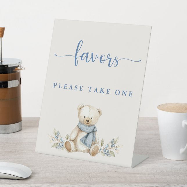 Signe De Table Douces faveurs de douche pour bébé Ourson d'hiver (In SItu)