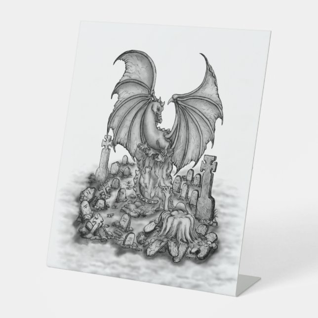 Signe De Table Dragon avec Zombie (Recto)