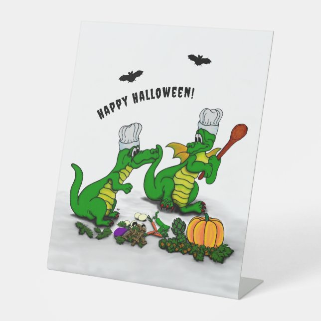 Signe De Table Dragons - Joyeux Halloween ! Aujourd'hui je vais c (Recto)