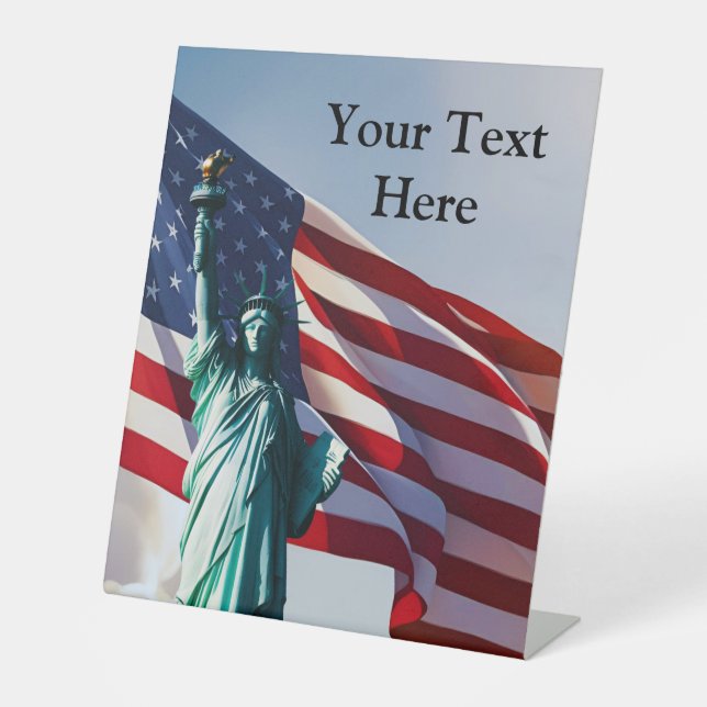 Signe De Table Drapeau américain Lady Liberty (Recto)