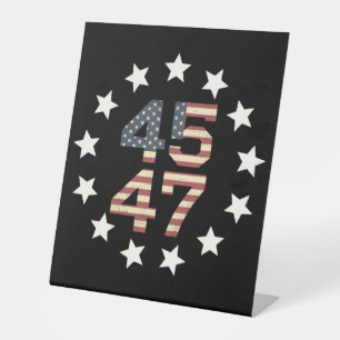 Signe De Table Drapeau américain vintage Trump 45 47 étoiles USA