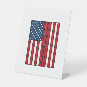 Signe De Table Drapeau de baseball en détresse design vectoriel v