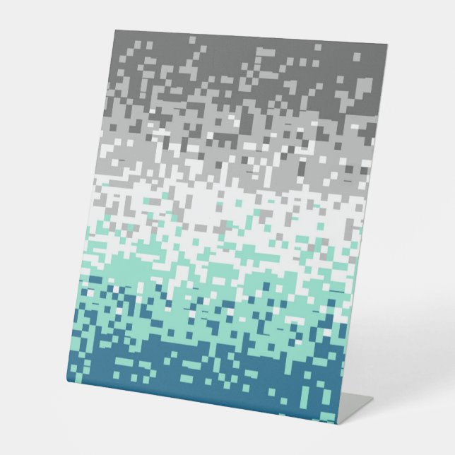 Signe De Table Drapeau de fierté frayromantique abstrait pixelisé (Recto)