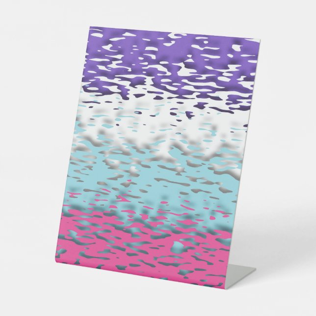 Signe De Table Drapeau de fierté multisexuel funky trippy ondulé  (Recto)