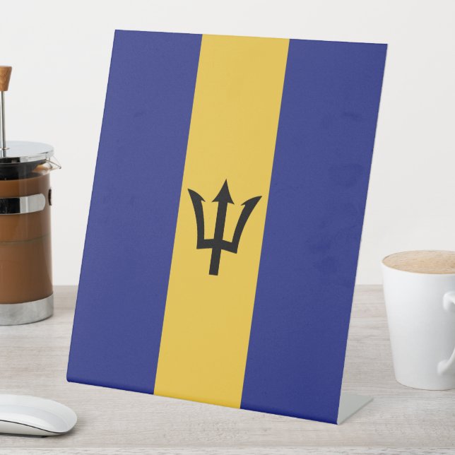 Signe De Table Drapeau de la Barbade (In SItu)