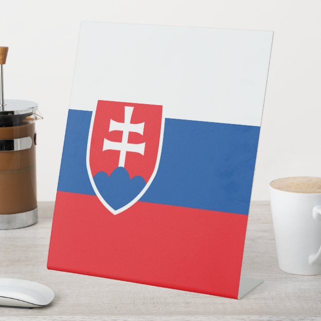 Signe De Table Drapeau de la Slovaquie (In SItu)