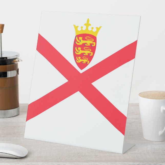 Signe De Table Drapeau de l'île de Jersey (In SItu)