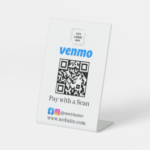 Signe De Table Drapeau de voiture d'affaires à code QR minimalist