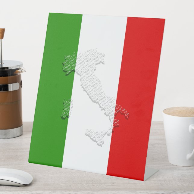 Signe De Table Drapeau italien (In SItu)