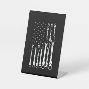 Signe De Table Drapeau mécanique Drapeau patriotique américain Mé