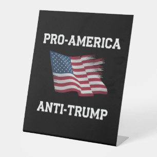 Signe De Table Drapeau Pro America Anti Trump Vintage USA
