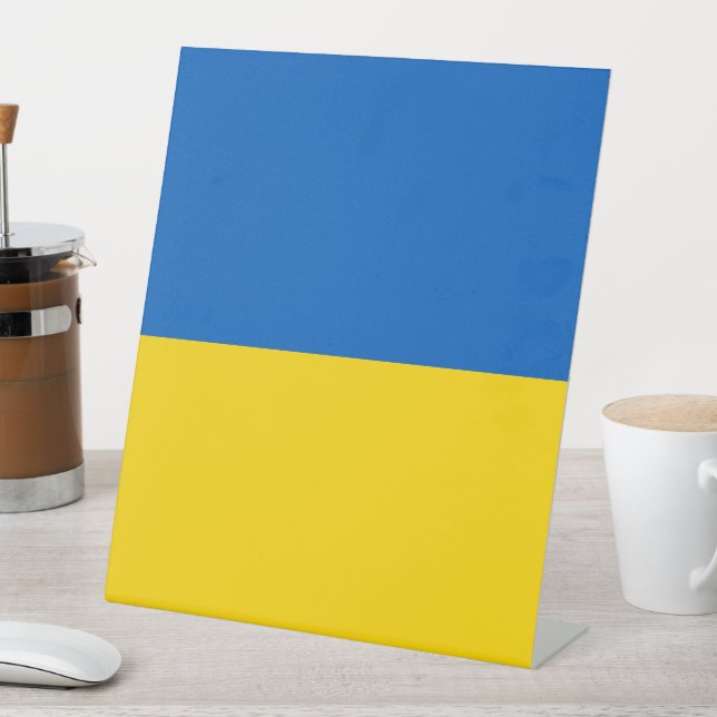 Signe De Table Drapeau ukrainien (In SItu)