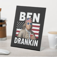 Drapeau vintage amusant Ben Drankin Beer 4 juillet