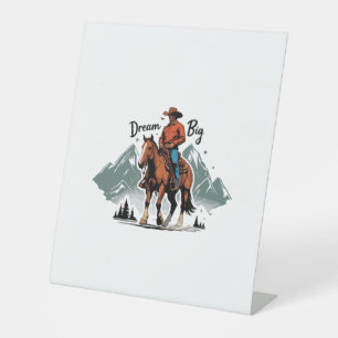 Signe De Table Dream Big- Cowboy équitation cheval