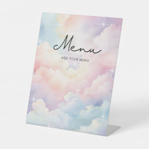 Signe De Table Dreamy Pastel Cloud Nine Menu Baby shower