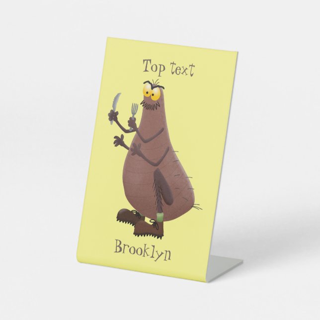 Signe De Table Drôle affamé pulette affamée dessin animé (Recto)