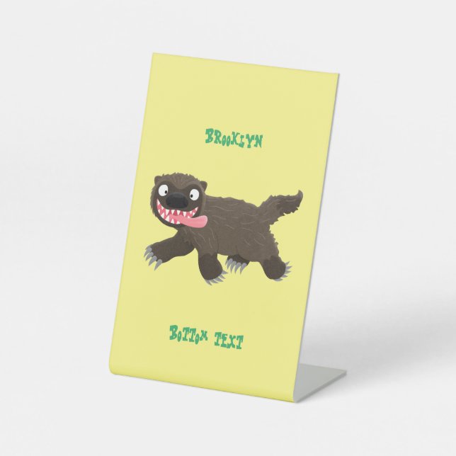 Signe De Table Drôle animal avide de carcajou (Recto)