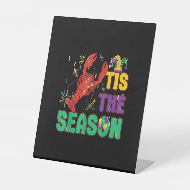 Signe De Table Drôle C'est La Saison Mardi Gras Écrevisses (Recto)