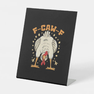 Signe De Table Drôle de poulet F-Caw-F Chicken Vintage Grap