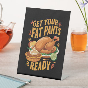 Signe De Table Drôle de Thanksgiving, préparez vos pantalons gras