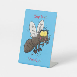 Signe De Table Drôle dessin animé d'insecte de la mouche à cheval