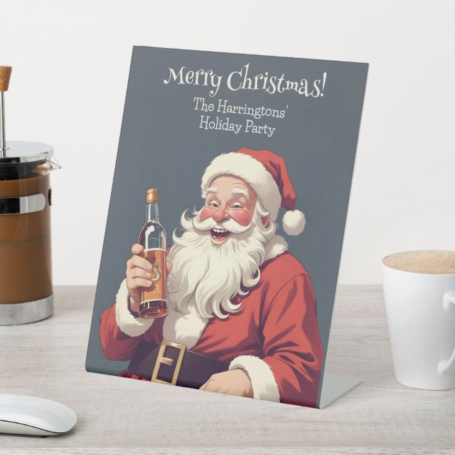 Signe De Table Drôle Drunk Père Noël (In SItu)
