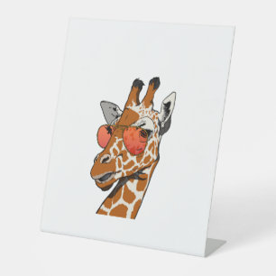 Signe De Table Drôle Giraffe avec lunettes de soleil Idée cadeau