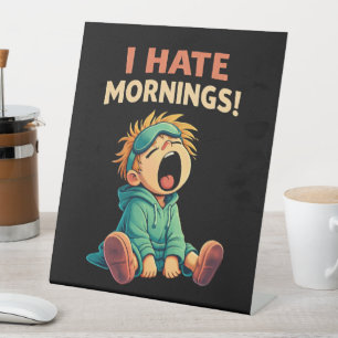 Signe De Table Drôle Je déteste les matins Somnolent
